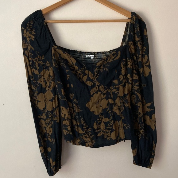 Reformation Reign Floral-Print Long Sleeve Top Size 8 - Picture 5 of 8